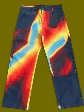 Black Scale Red-Orange to Navy Gradient Board Shorts